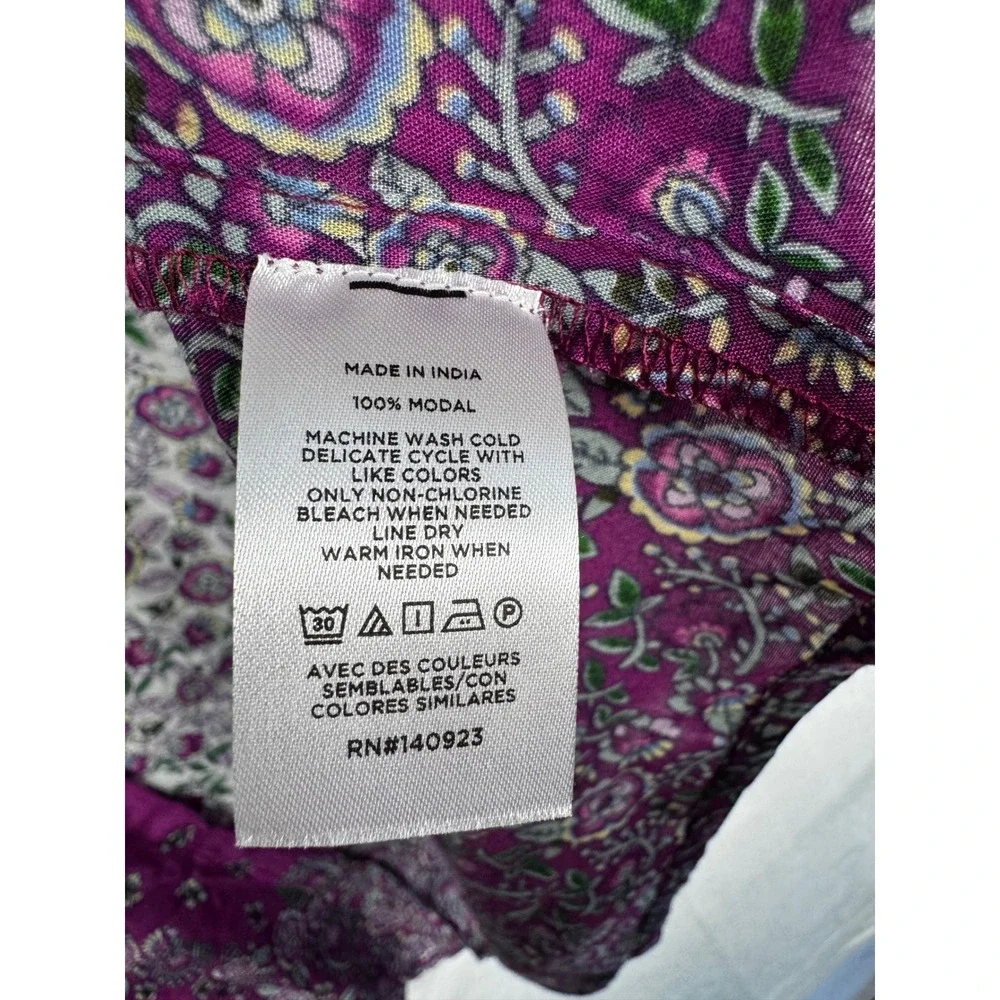 LOFT Kimono Wrap Women XS/S Purple Floral Modal New Open Front Shawl Coverup